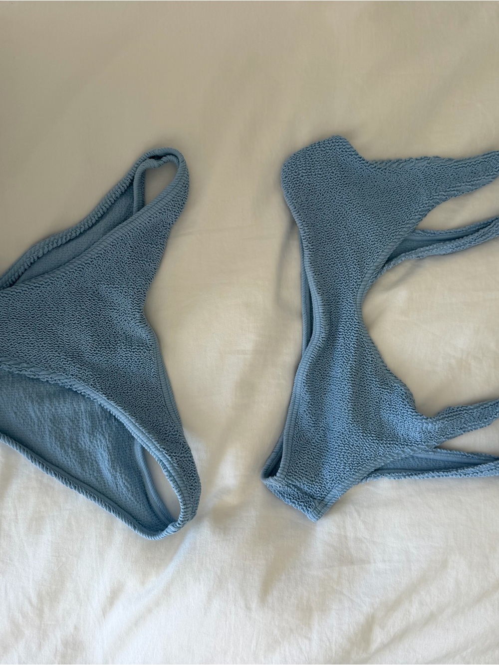 Textured Light Blue Women's Bikini Set